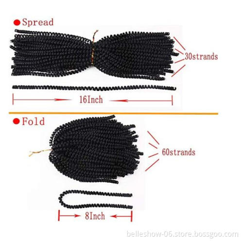 Hot sell  8-12 inches pre twisted ombre color spring twists  curly crochet braid hair spring twist hair
